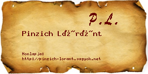 Pinzich Lóránt névjegykártya